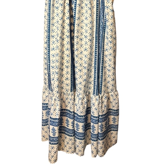 Sunday Up Blue & White CottageCore Smocked Maxi Dress Size Medium - Picture 8 of 9